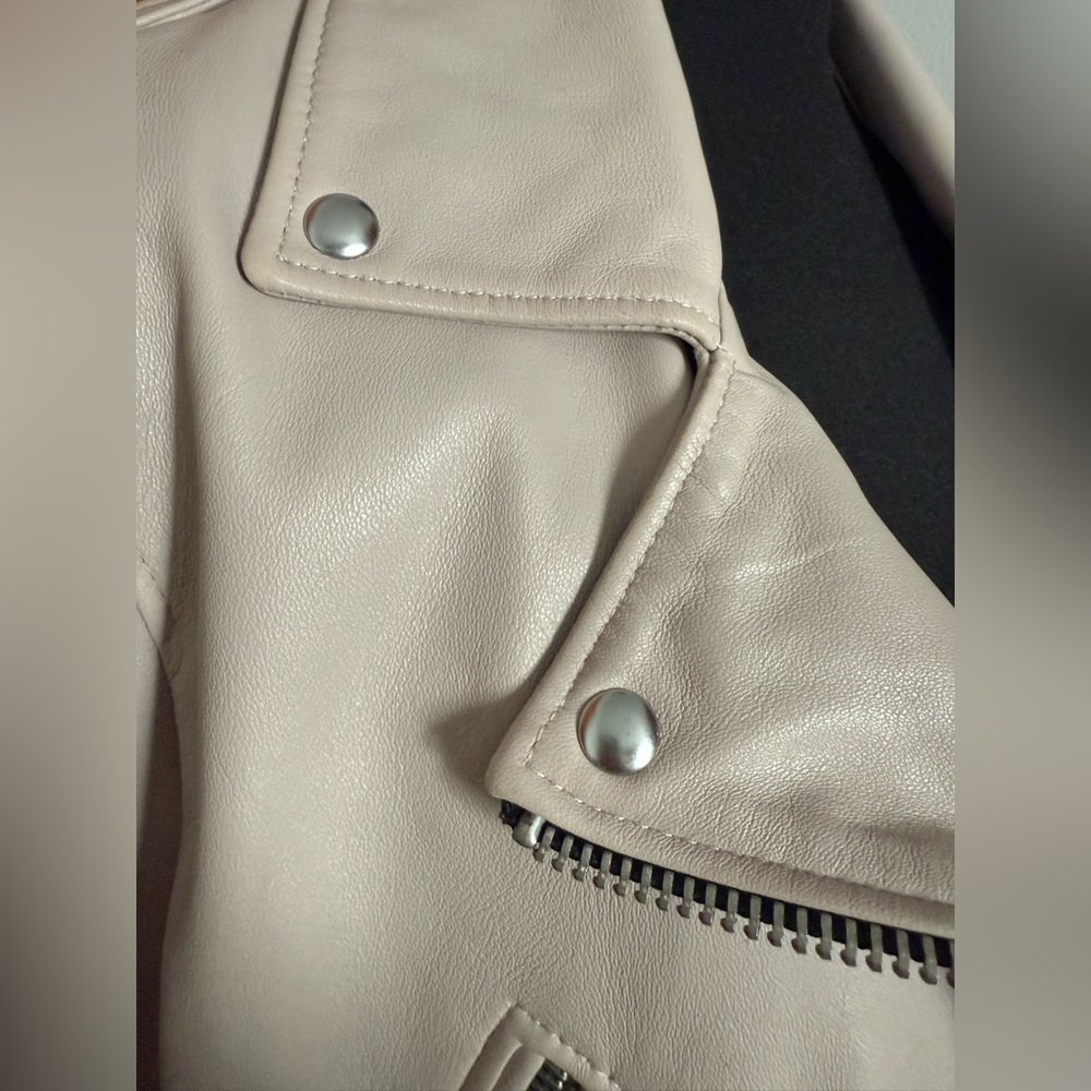 All Saints Blush Pink Balfern Leather Jacket - Picture 5 of 16